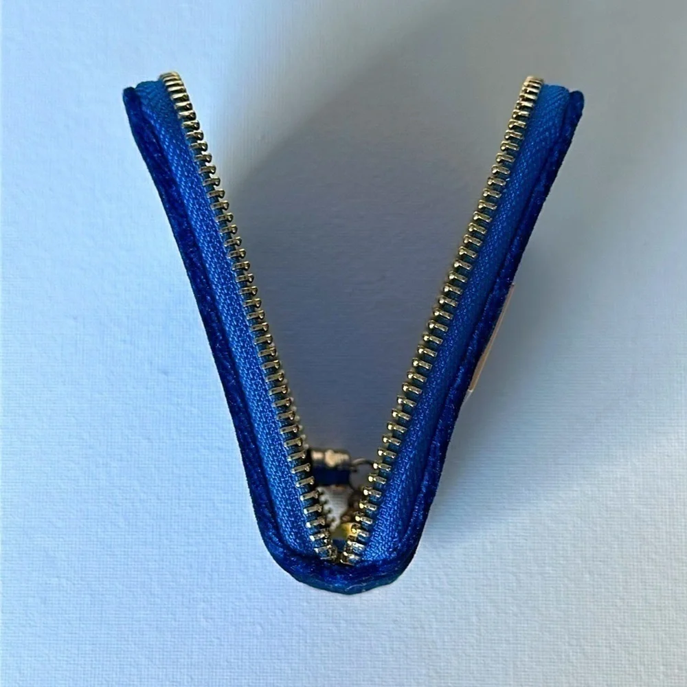 Jentry Kelley makeup pouch/wallet in blue velvet